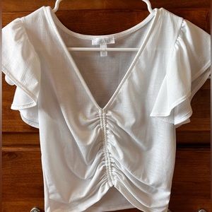 White Cinched Blouse